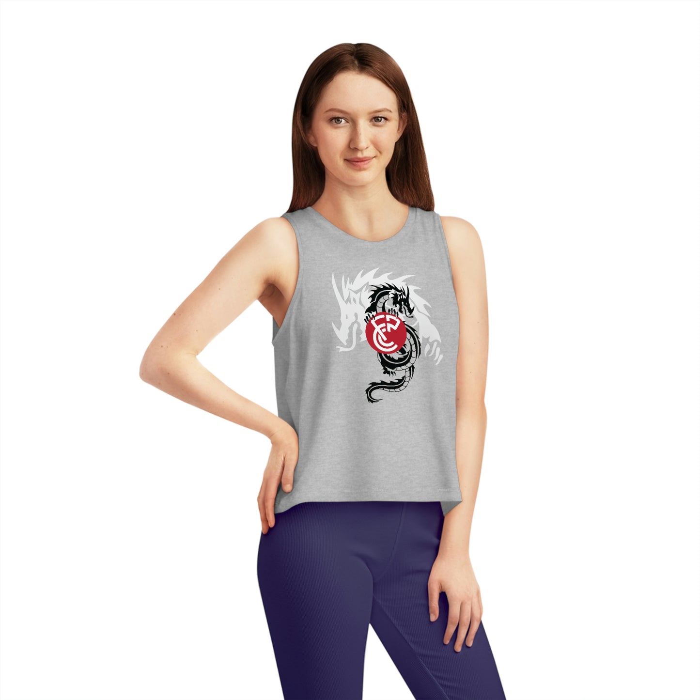 CFPC "One Must Challenge Himself" Cropped Tank Top, Japanese Letters - (Black, White, or Heather Gray)