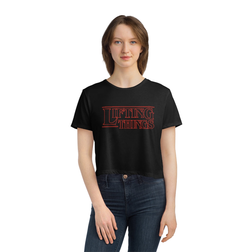 Lifting Things - Women's Flowy Cropped Tee