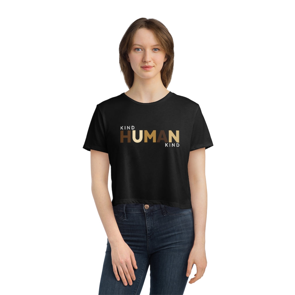 Kind Human Kind - Women's Flowy Cropped Tee