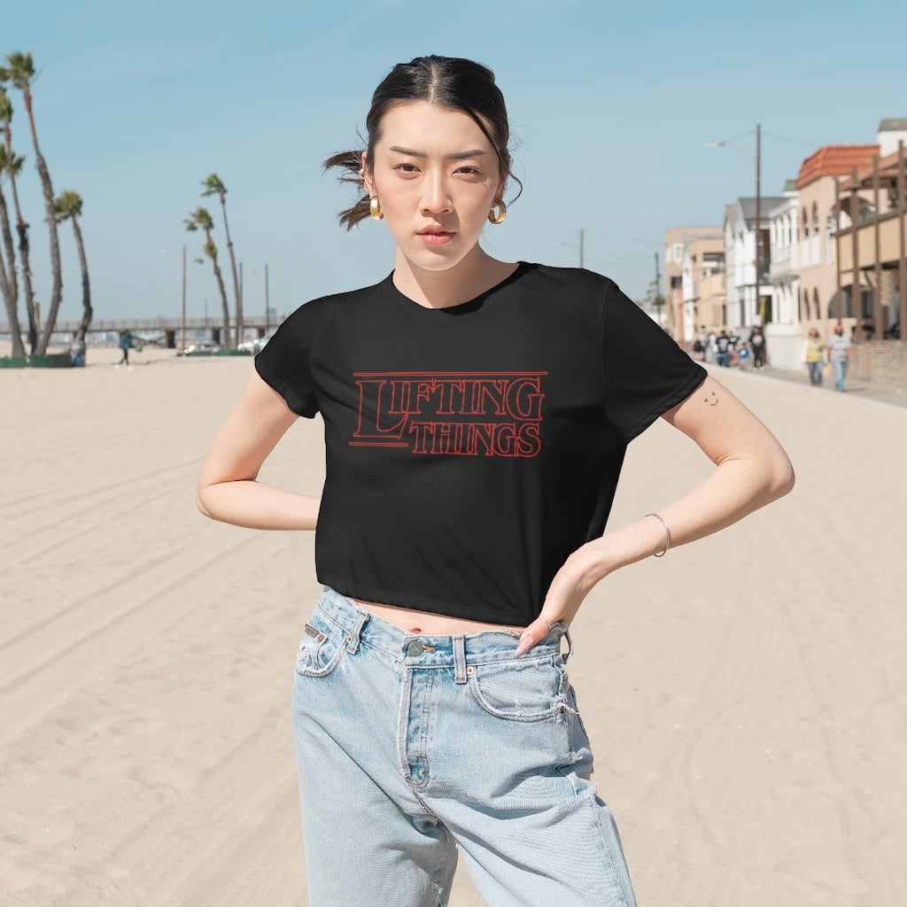 Lifting Things - Women's Flowy Cropped Tee