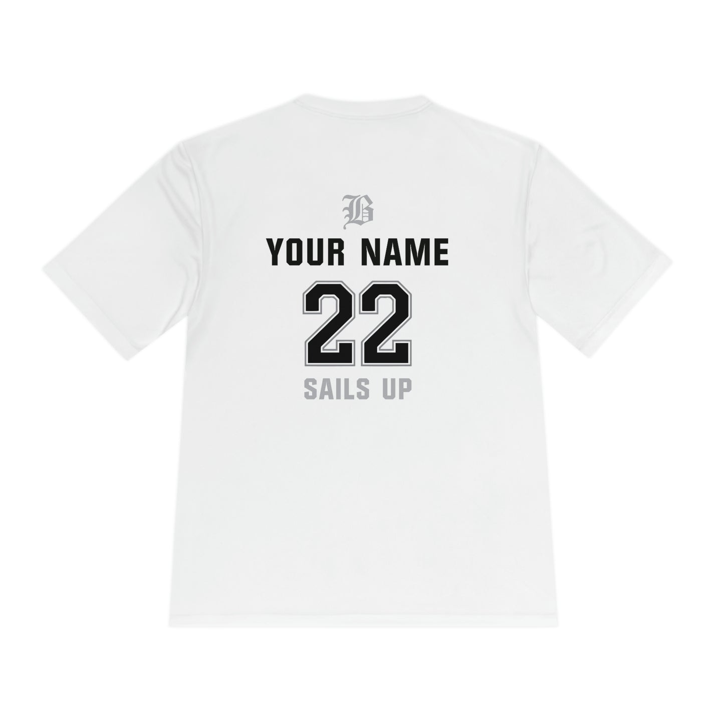 ADULT - PERSONALIZED Name - "Blackout Baseball" Moisture-Wicking T-Shirt - (Black, White, or Gray)