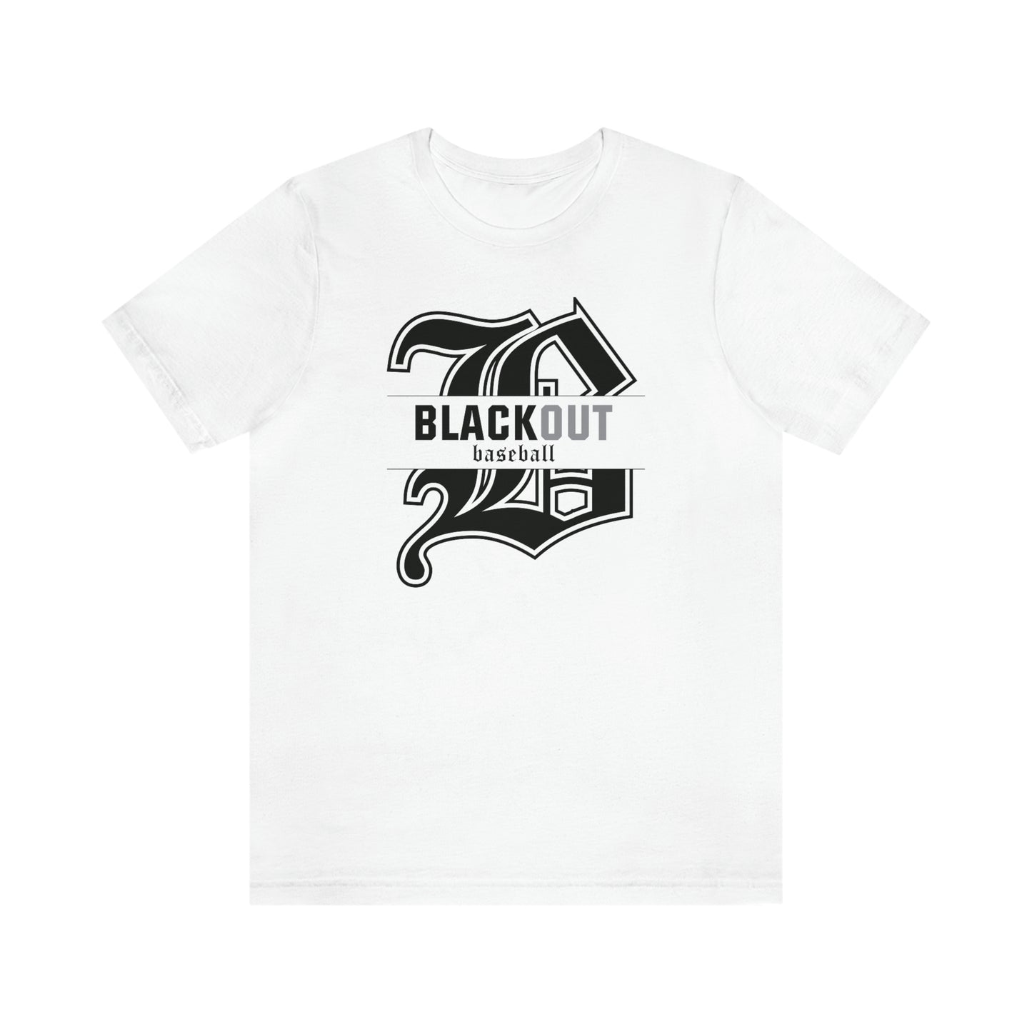 ADULT - PERSONALIZED Name - "Blackout Baseball" 100% Cotton T-Shirt - (Black, White, or Gray)