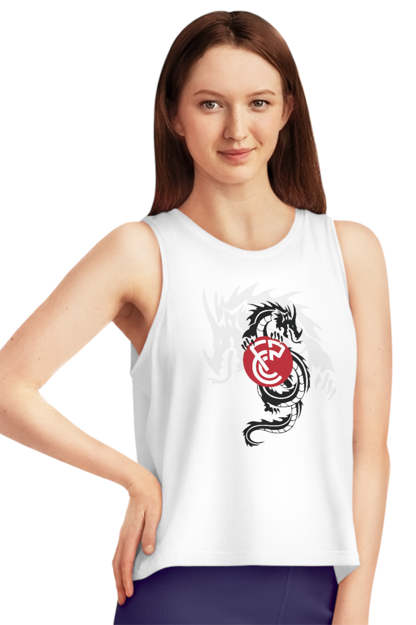 CFPC "One Must Challenge Himself" Cropped Tank Top, Japanese Letters - (Black, White, or Heather Gray)