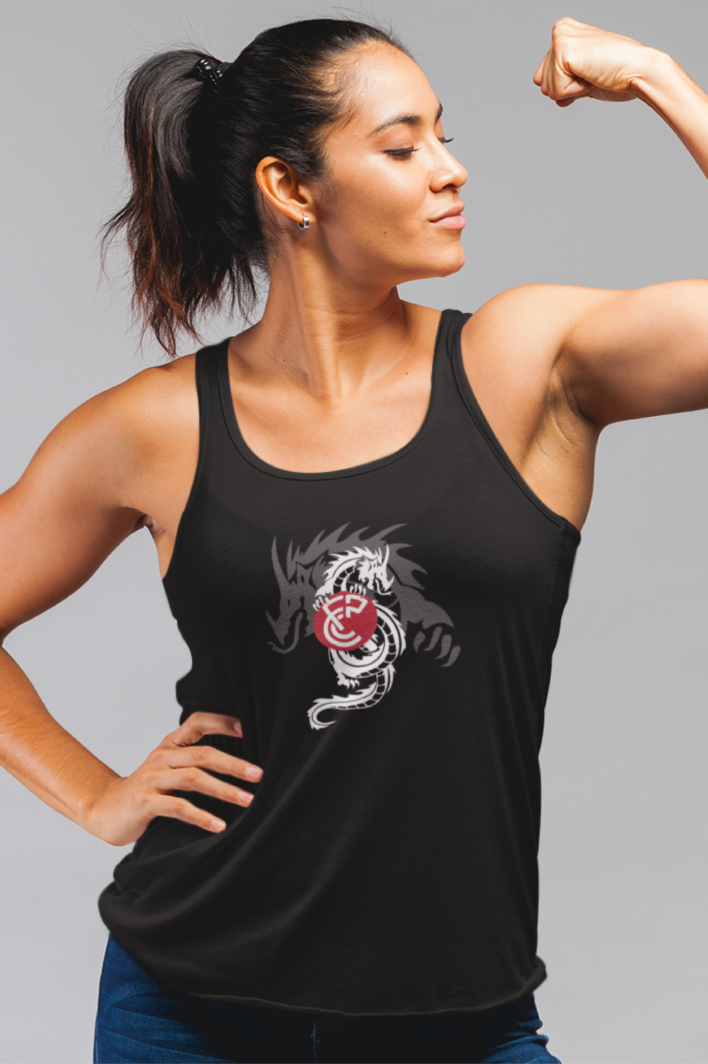 CFPC "One Must Challenge Himself" Full Tank Top, Japanese Letters - (Black & White)
