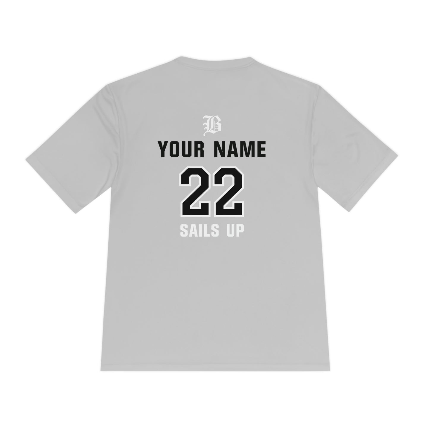 ADULT - PERSONALIZED Name - "Blackout Baseball" Moisture-Wicking T-Shirt - (Black, White, or Gray)