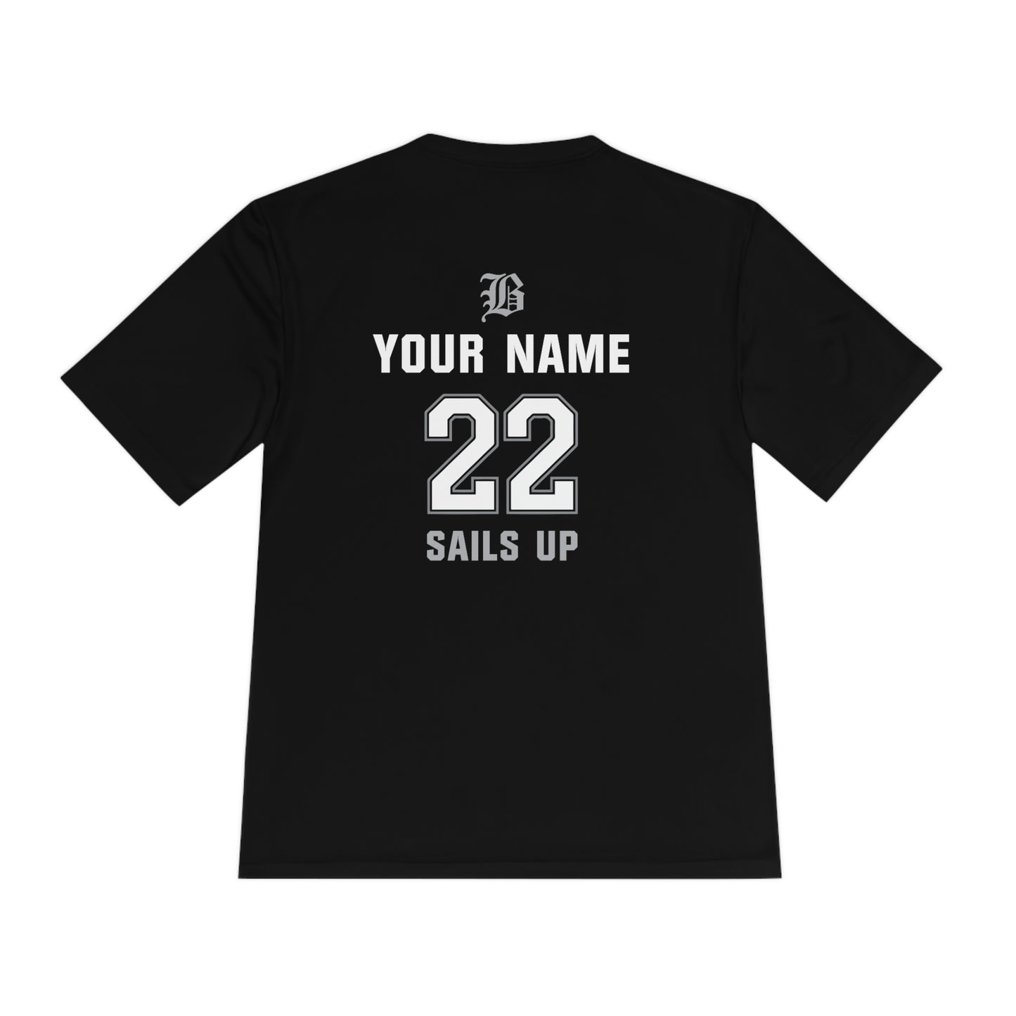 ADULT - PERSONALIZED Name - "Blackout Baseball" Moisture-Wicking T-Shirt - (Black, White, or Gray)
