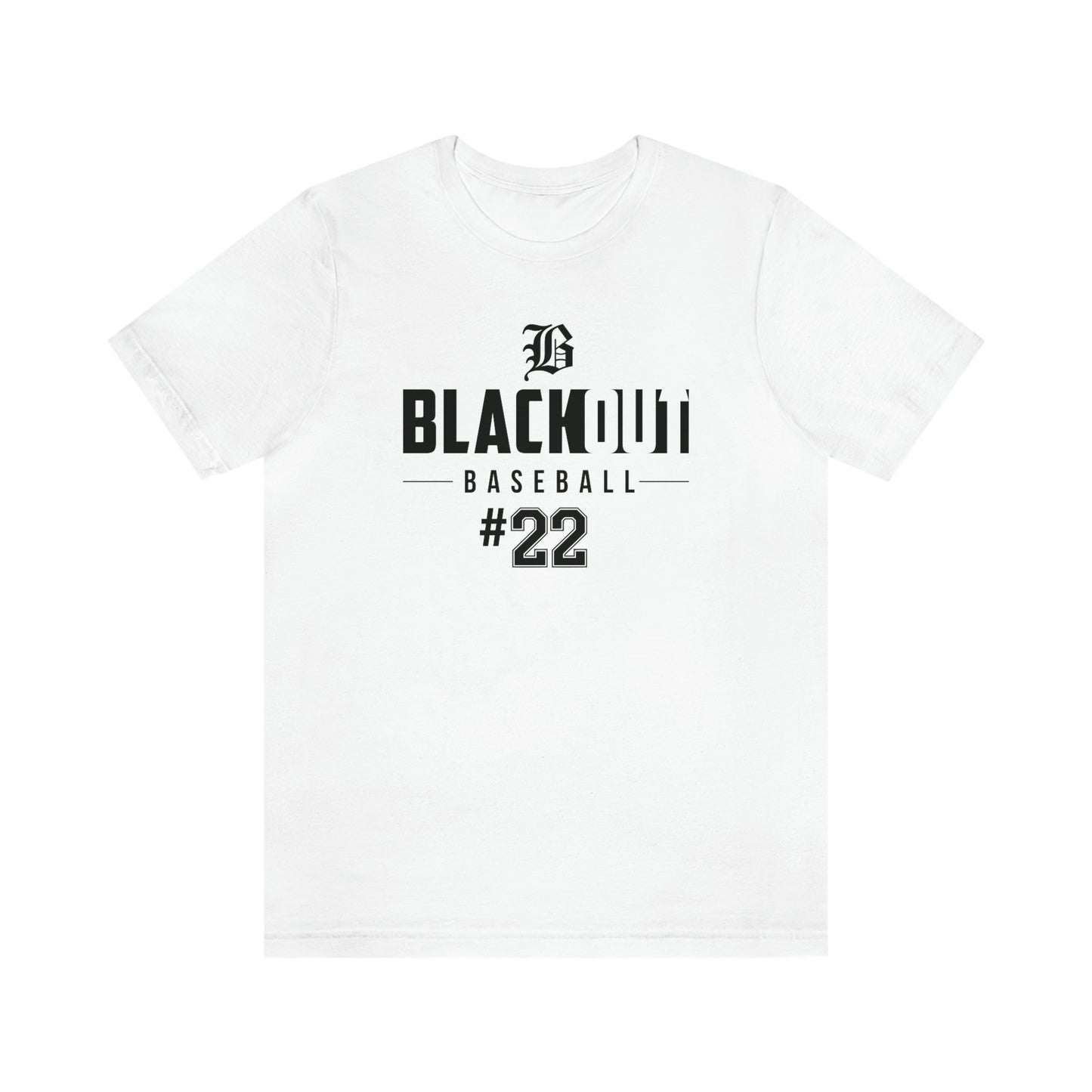 ADULT - PERSONALIZED Number - "Blackout Baseball #00" 100% Cotton T-Shirt - (Black, White, or Gray)