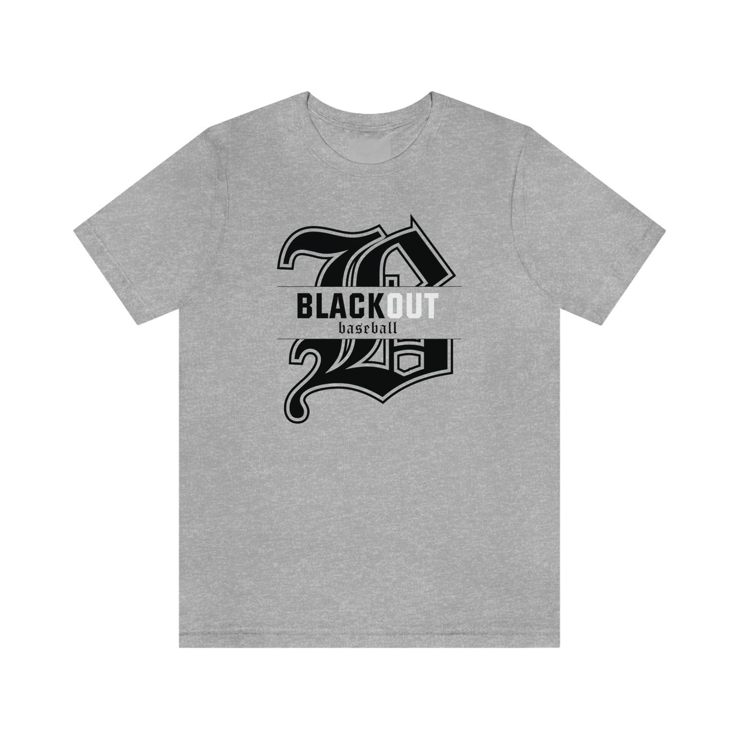 ADULT - PERSONALIZED Name - "Blackout Baseball" 100% Cotton T-Shirt - (Black, White, or Gray)