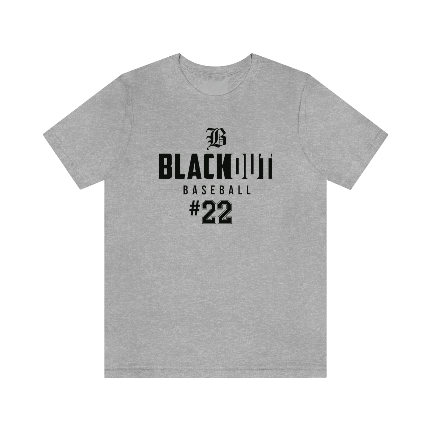 ADULT - PERSONALIZED Number - "Blackout Baseball #00" 100% Cotton T-Shirt - (Black, White, or Gray)