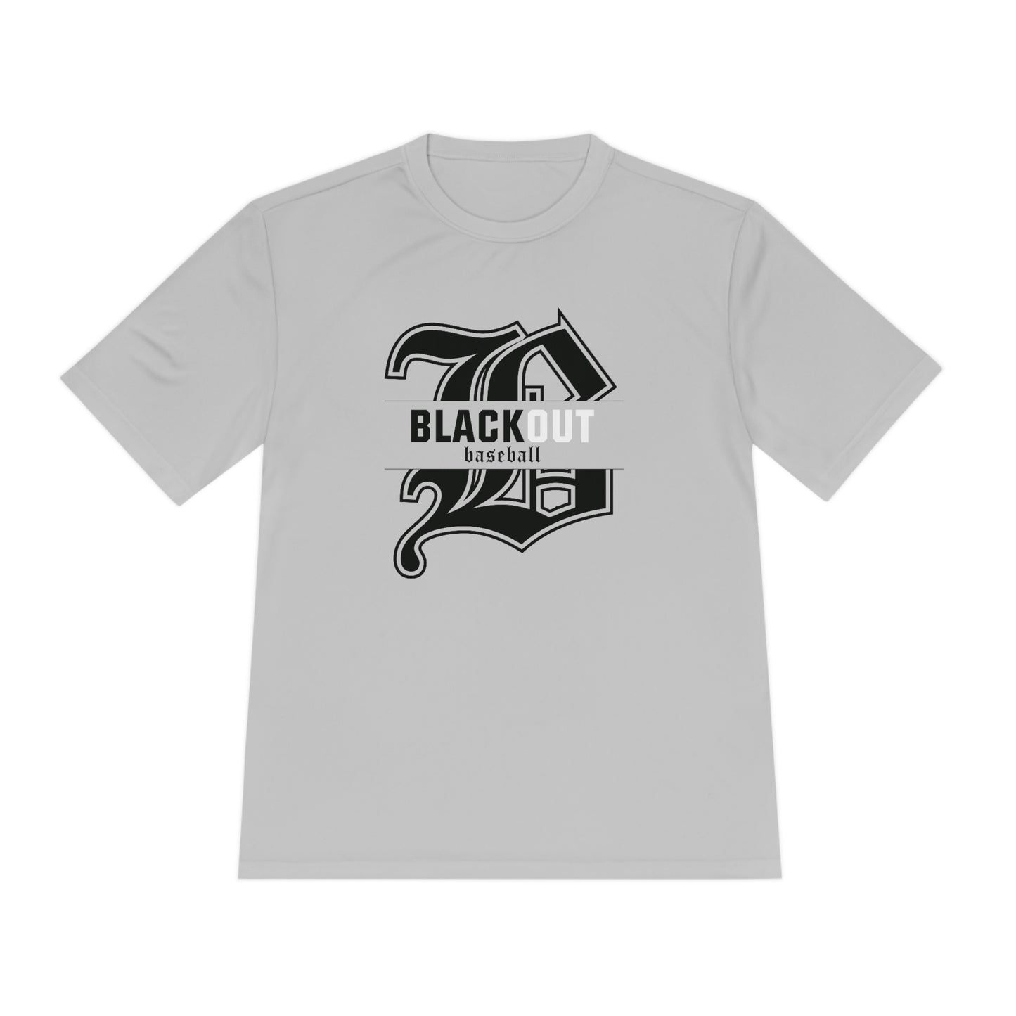 ADULT - "Blackout Baseball" Moisture-Wicking T-Shirt - (Black, White, or Gray)