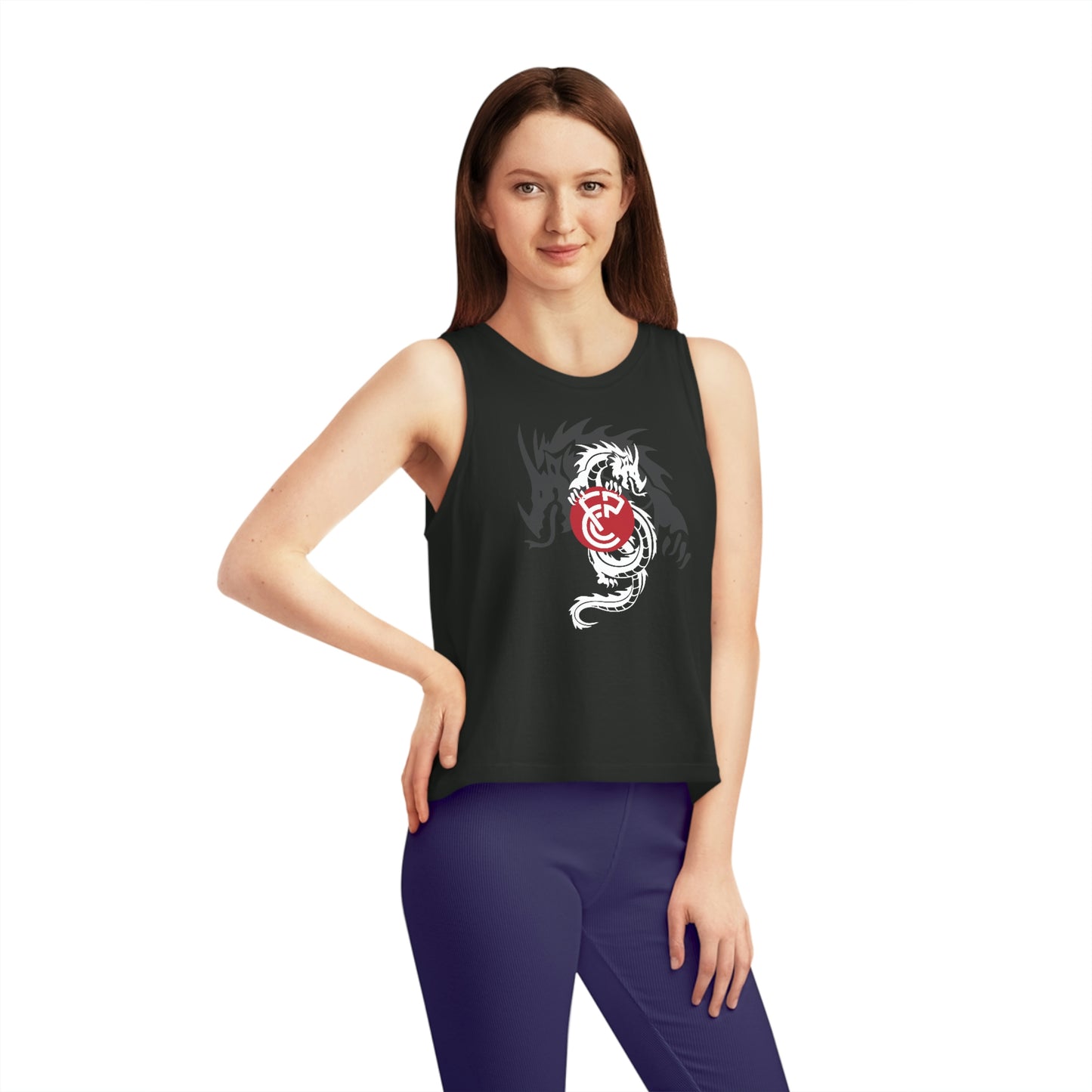 CFPC "One Must Challenge Himself" Cropped Tank Top, Japanese Letters - (Black, White, or Heather Gray)