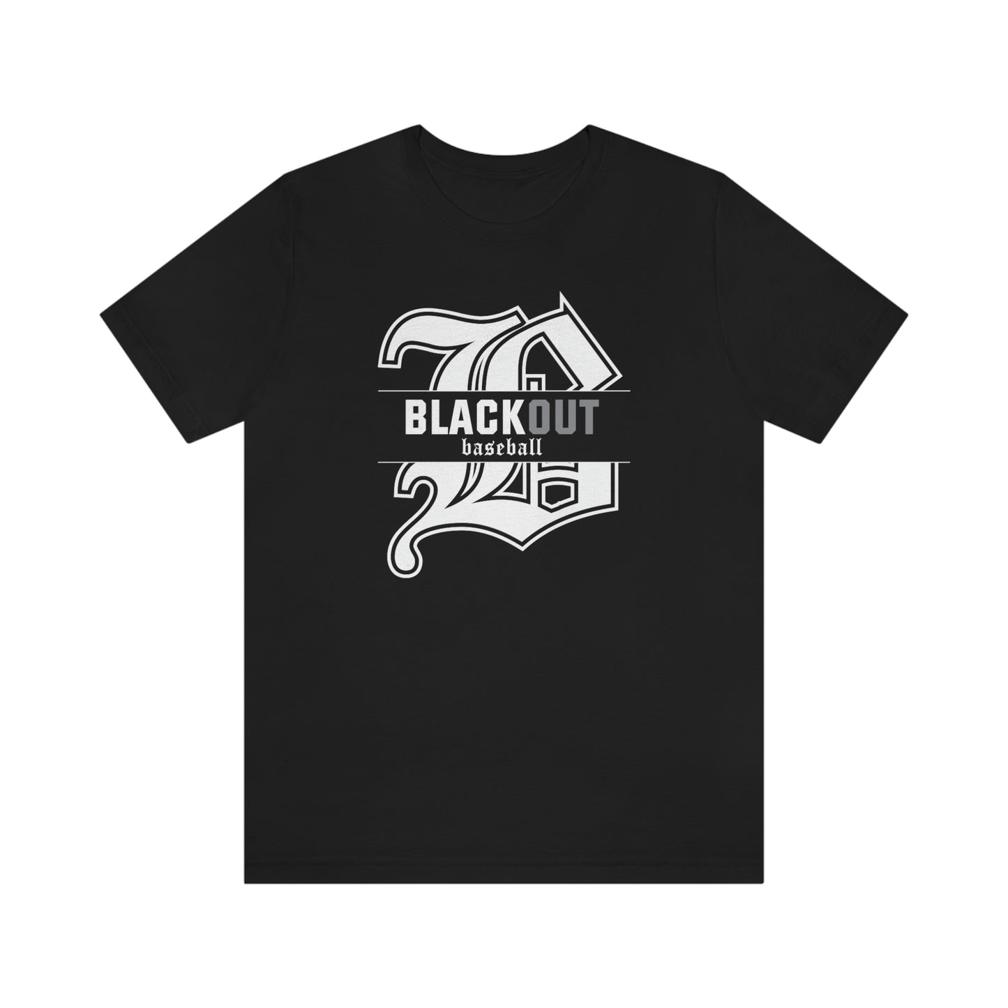 ADULT - PERSONALIZED Name - "Blackout Baseball" 100% Cotton T-Shirt - (Black, White, or Gray)