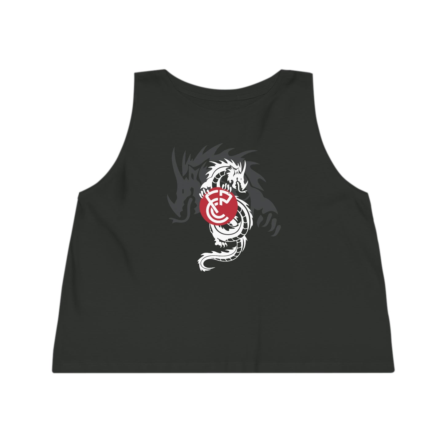 CFPC "One Must Challenge Himself" Cropped Tank Top, Japanese Letters - (Black, White, or Heather Gray)