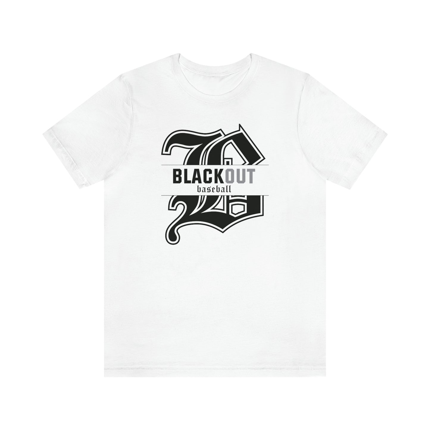 ADULT - PERSONALIZED Name - "Blackout Baseball" 100% Cotton T-Shirt - (Black, White, or Gray)