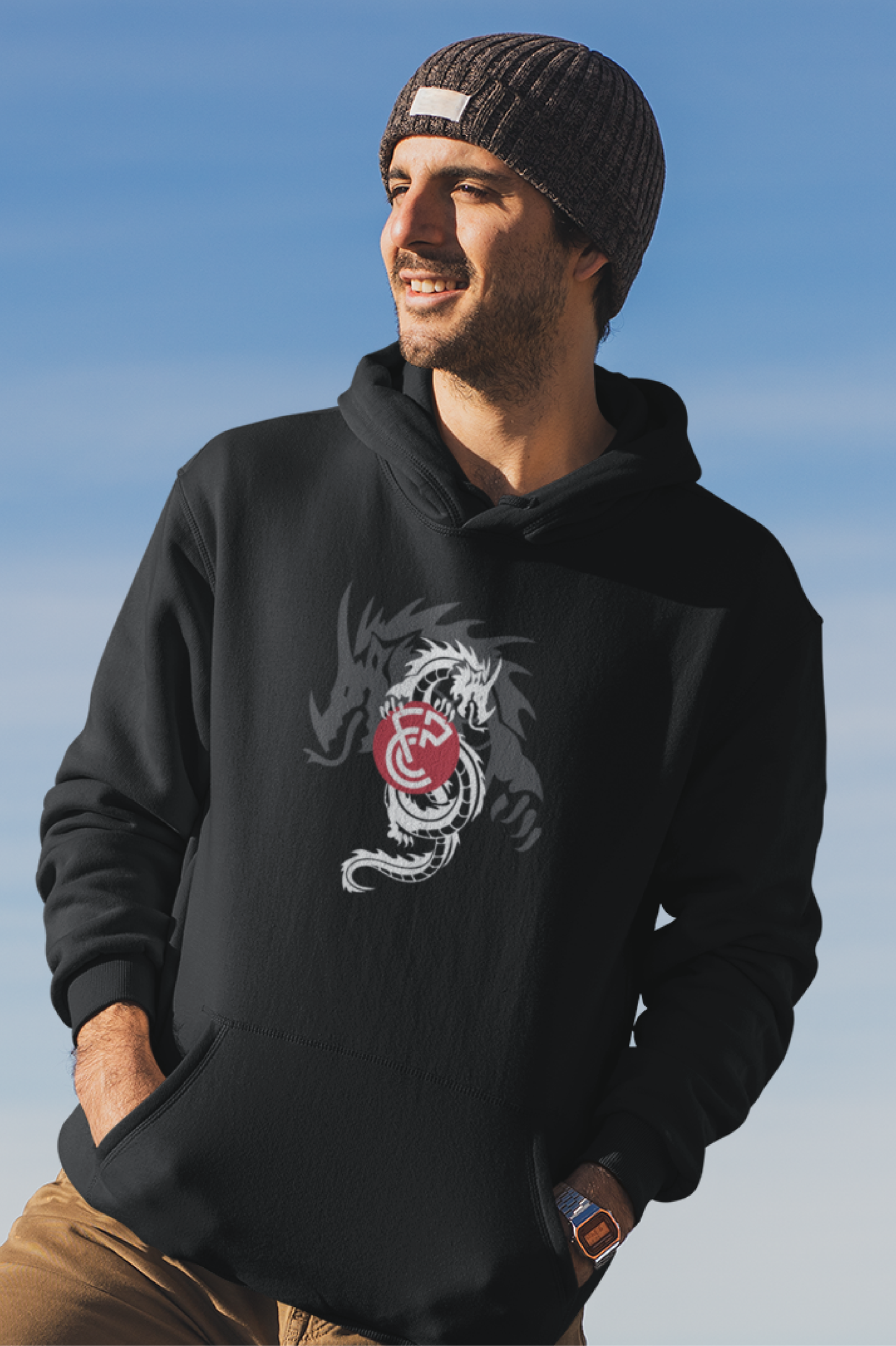 CFPC "One Must Challenge Himself" Hoodie, English Letters - (Black or White)