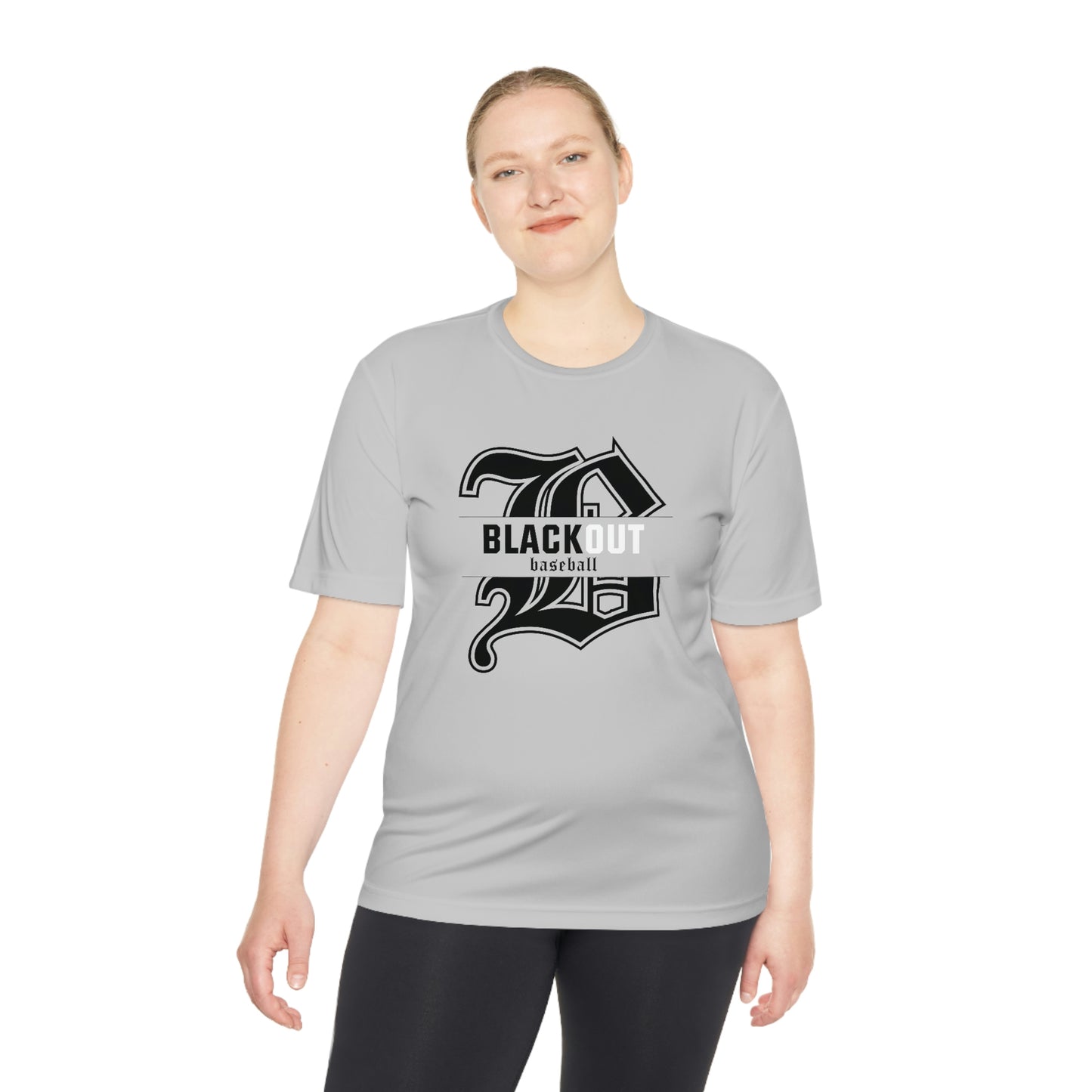 ADULT - "Blackout Baseball" Moisture-Wicking T-Shirt - (Black, White, or Gray)