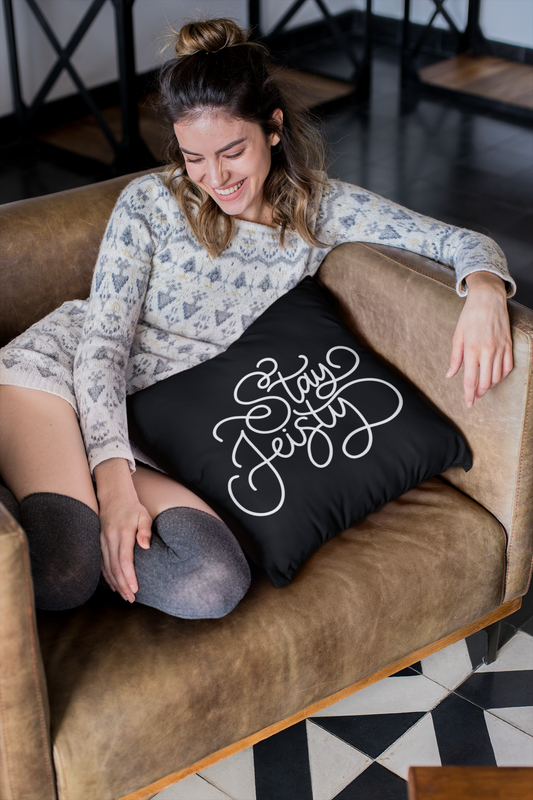 Stay Feisty (Black) - Pillow